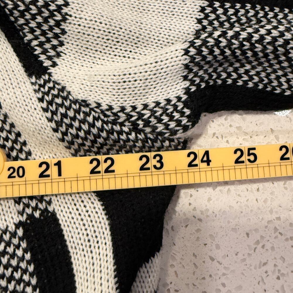 Bestow Black White Plaid Open Front Long Cardigan Sweater Women 3XL Checkered - Picture 6 of 7